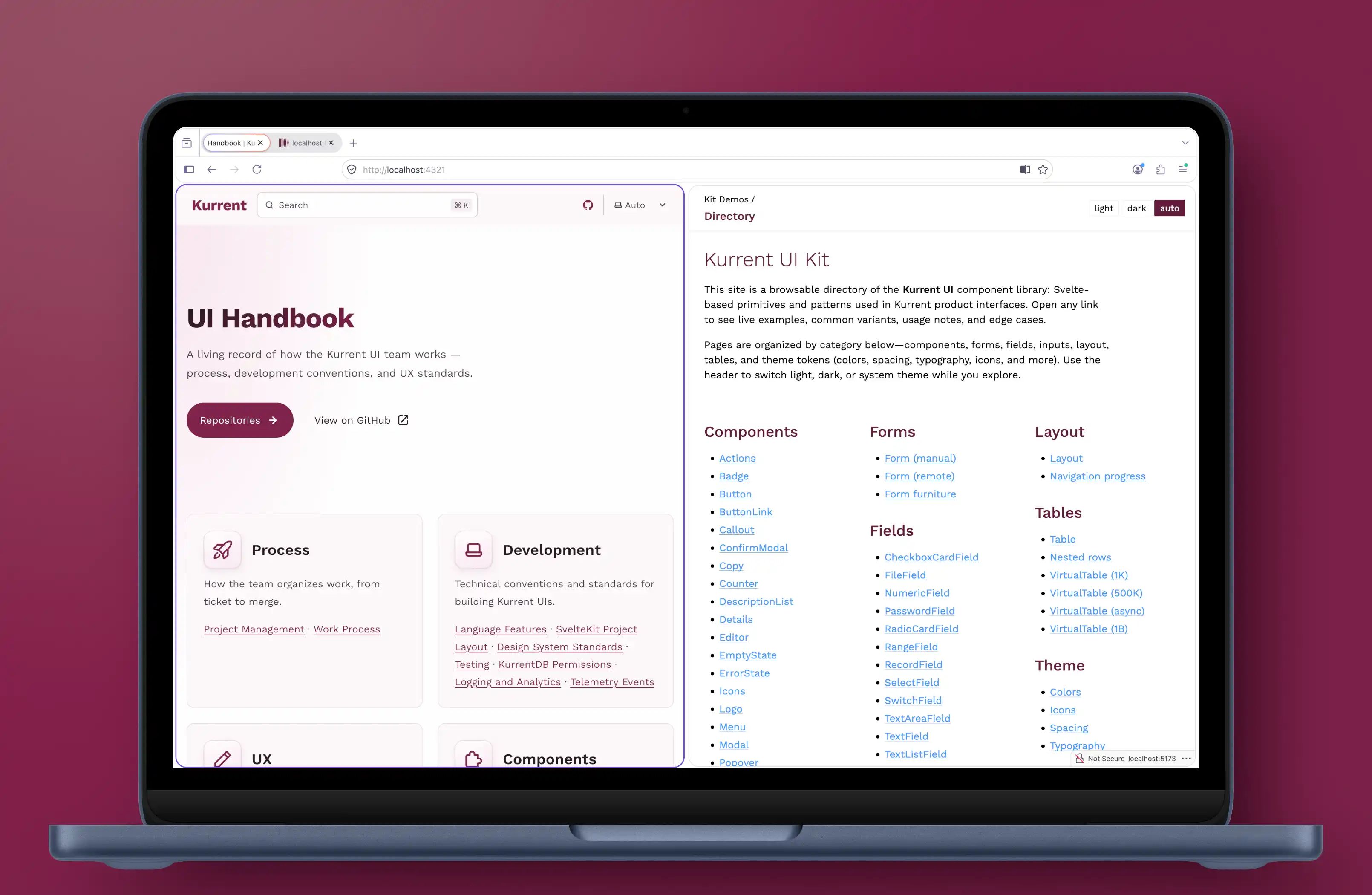 Kurrent UI Kit and UI Handbook