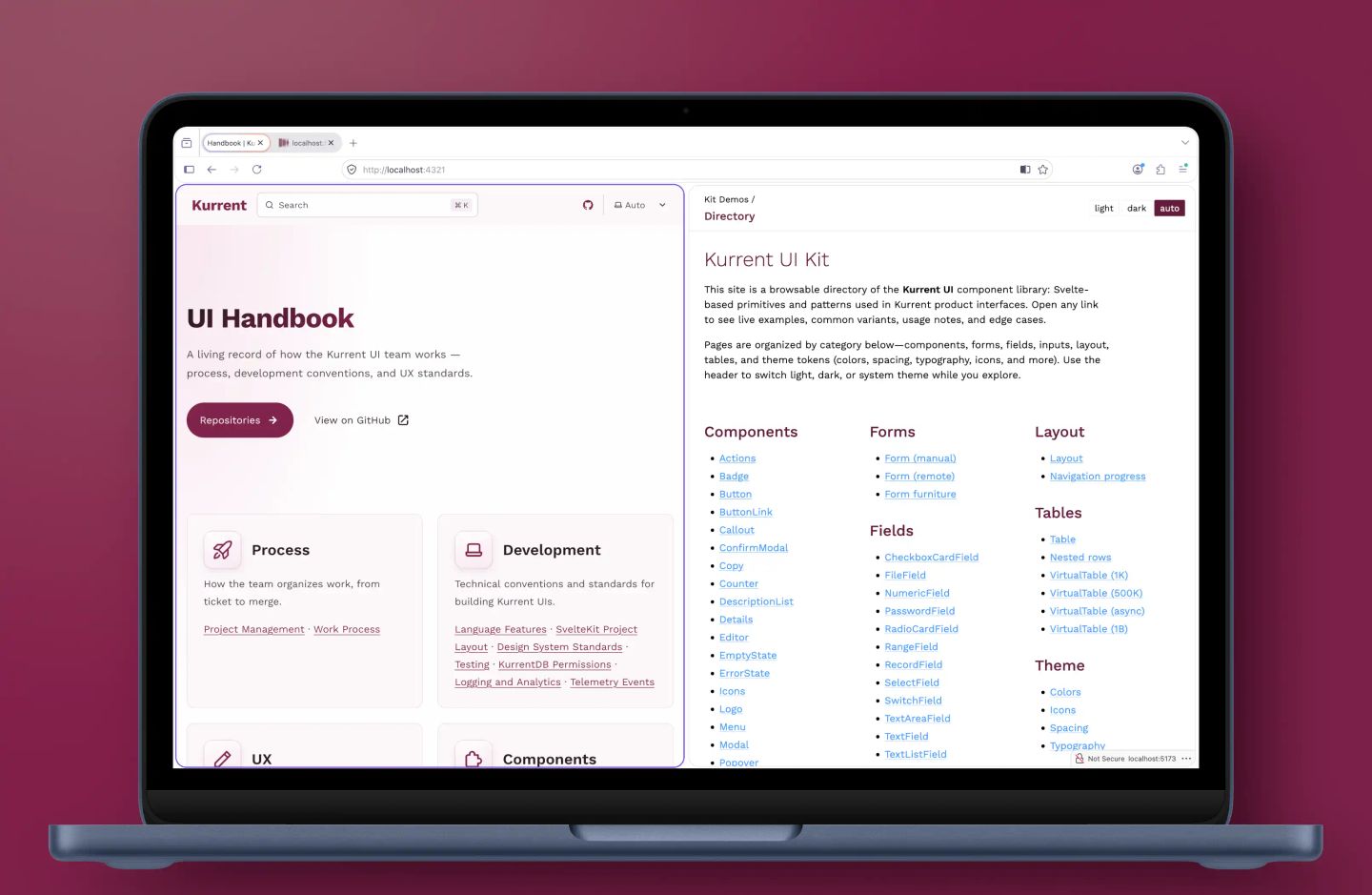 Kurrent UI Kit and UI Handbook